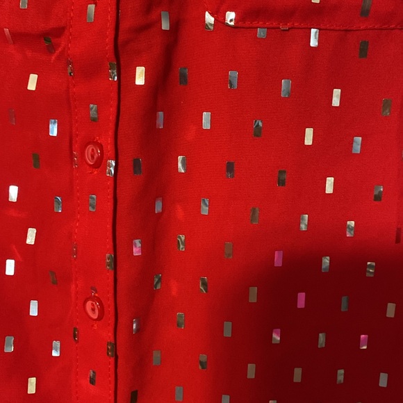 Show stopper dressy blouse. 1X 24” pit, 28” long, pretty sleeve detail. - Picture 2 of 4